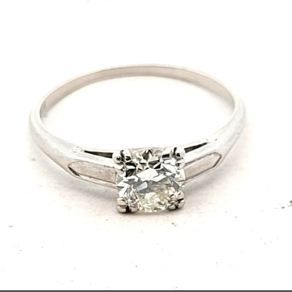 Vintage Platinum Solitaire Diamond Engagement Ring